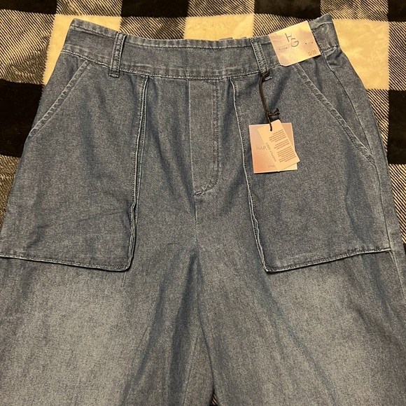 Happily Grey Blue Denim Wide-Leg Pants size 11 (29) NWT - Picture 2 of 10